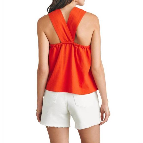 NEW FAHERTY bay twist top in poppy red - Picture 2 of 3